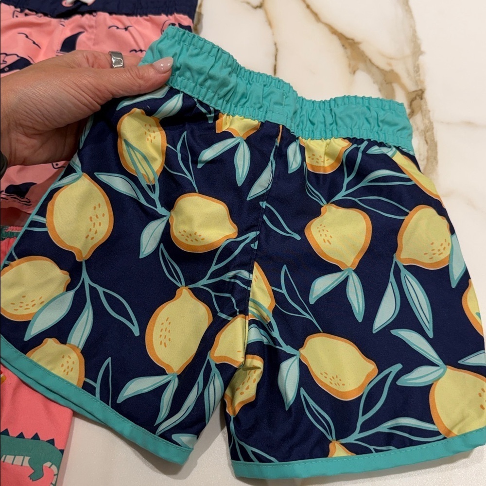 Set of 3 Cat & Jack Kids Patterned Shorts Set - Pink, Green, Blue - Picture 8 of 8
